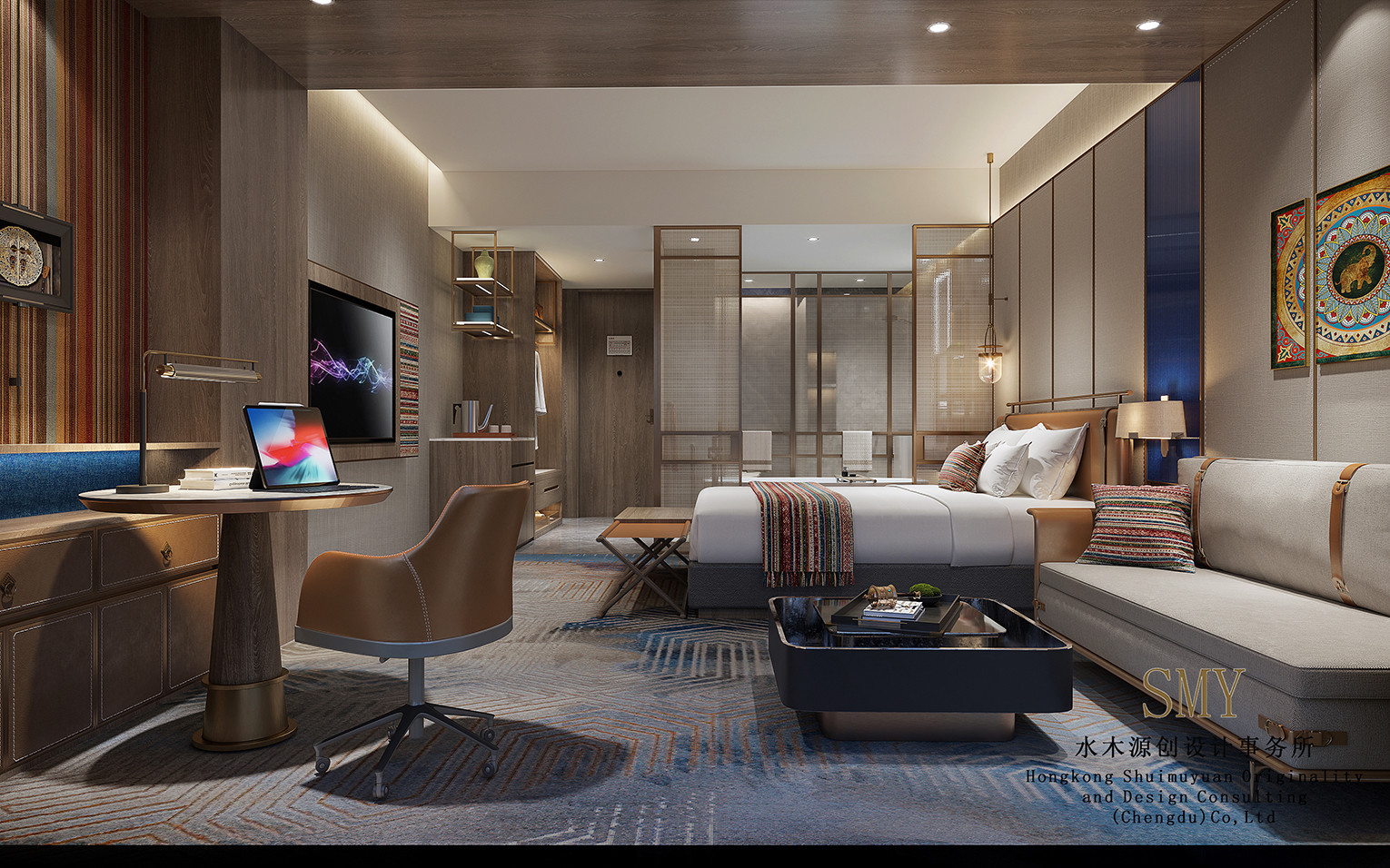 酒店樣板間設(shè)計、酒店臥室設(shè)計、稻城酒店計項目案例