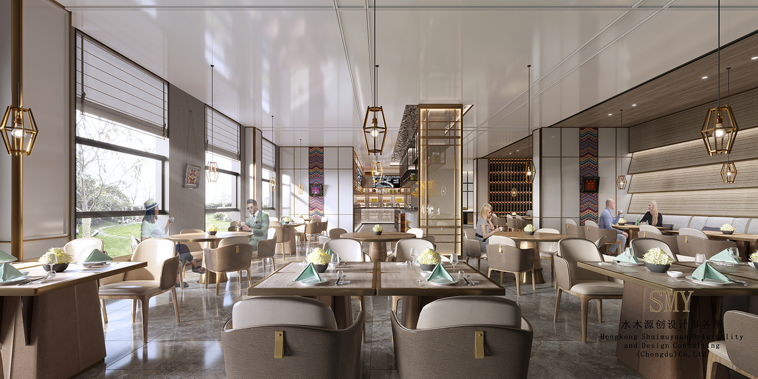 酒店餐廳設(shè)計(jì)裝飾圖，裝飾方案